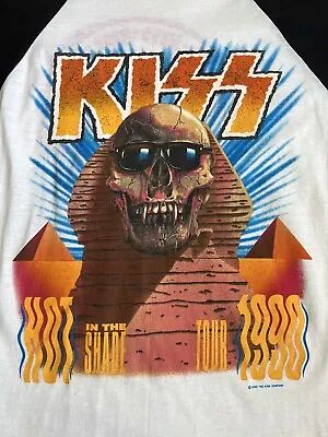 KISS Tour Shirt Hot In The Shade 1990 XL Vintage Raglan Baseball Metallica • $295.06