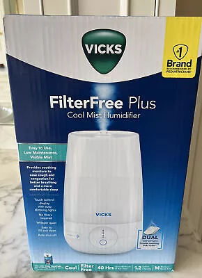 Vicks Filter Free Plus Cool Mist Humidifier Dual VapoPads New Open Box • $12
