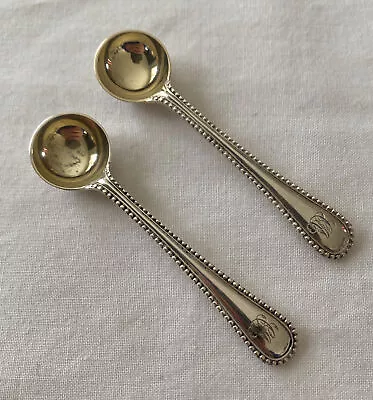 A Pair Of Solid Silver Salt Spoons London 1900 Robert Stebbings (F3389) • £42