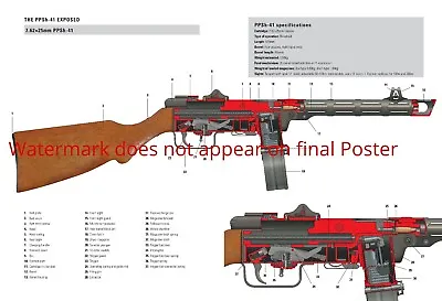 PPsh-41 Soviet Submachine Gun Poster Patent Print WWII WW2 Russian Assault Rifle • $10