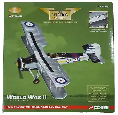 Corgi Aa36302 Fairey Swordfish Mk.1 W5856 No 810 Sqn Royal Navy Hms Ark Royal • £35