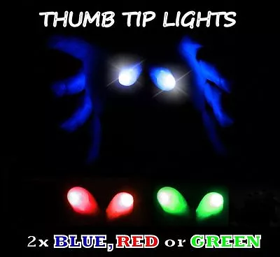 £2.90 • Buy 2x LIGHT UP THUMB FINGER TIP MAGIC TRICK THUMBTIP TWO IN RED GREEN WHITE OR BLUE