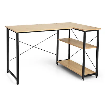 Home Office Table 48  Reversible L Shaped Computer Desk  Adjustable Shelf • $79.99
