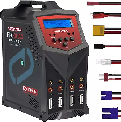 Venom Power - Pro Quad Lipo Battery Fast Charger With LCD Screen - 4 Ports At 10 • $268.35
