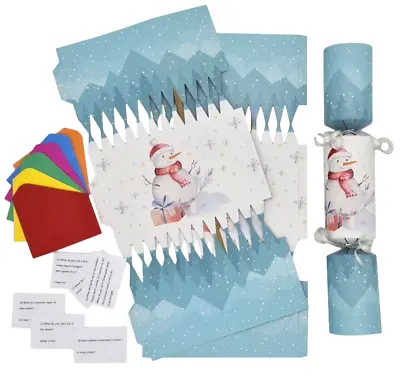 Christmas Cracker Kit 6 Make Your Own Makes 6 Crackers Hats Jokes Snowman • £4.99