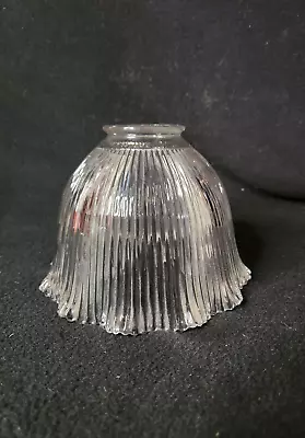 Antique 6.25” Clear Holophane Prismatic Reflector Shade Pendant - 2.25  Fitter • $39.99