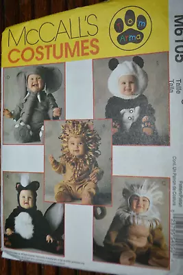 McCall's Pattern M6105 TOM ARMA Toddler's Costumes Lion Skunk Monkey Sz 3 Uncut • $7.17