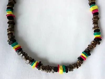 Rasta Coco  Choker Necklace Ethnic Tribal  Africa Selassie ReggaeJamaica 18  New • $14.99