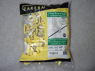 Zareba Electric Fence Post Insulator IT2XY-Z Snap-On T Post 2  Extender 25pcs • $14.99