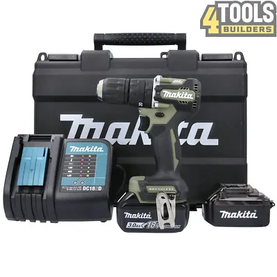 Makita DHP487FX3O 18V LXT Olive Green Combi Drill+ 1x 3Ah Battery Charger & Case • £179.63