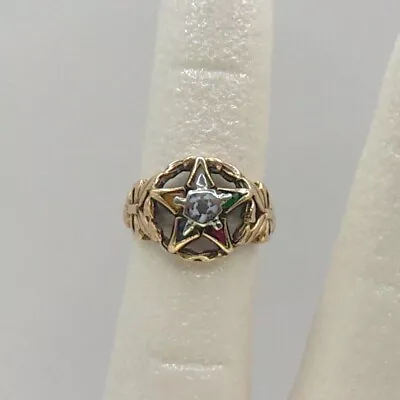 Vintage 10k Yellow Gold Eastern Star Masonic Ladies Ring 3.1 Grams Freemasons • $158