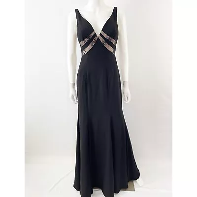 Truly Zac Posen Black Sleeveless V-Neck Maxi Dress Size 2 • $79.98