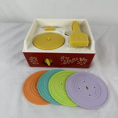 Fisher Price Music Box Record Player 4 Records Mattel 2014 Childrens Toy Working • $27.99