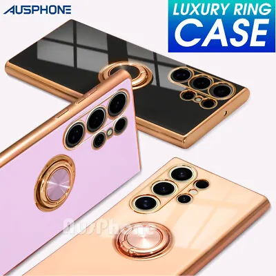For Samsung S24 S23 S22 S21 FE Ultra Plus Shockproof Cute Case Ring Stand Cover • $8.95
