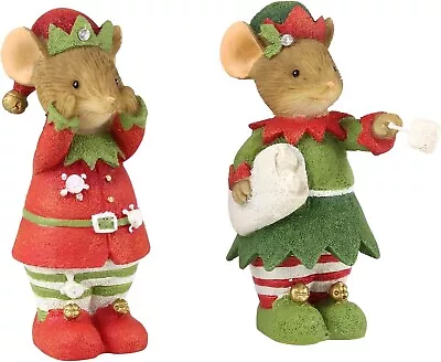 Marshmallow Fun Mice 6010588 Tails With Heart Enesco Figurine Christmas Mouse Z • $26.99