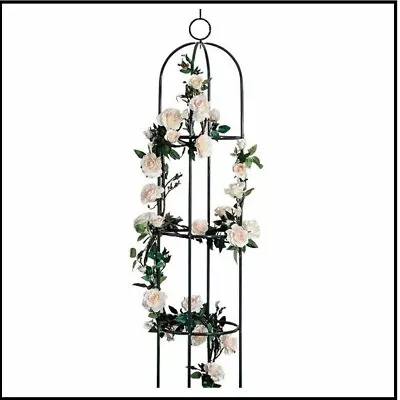 £9.99 • Buy Metal Garden Obelisk Climbing Plant  Flowers Steel Frame Arch Support  1.9m