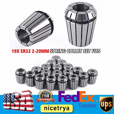 ER32 Metric Precision Spring Collet Set 2-20mm 19pcs For CNC Engraving Milling • $42.75