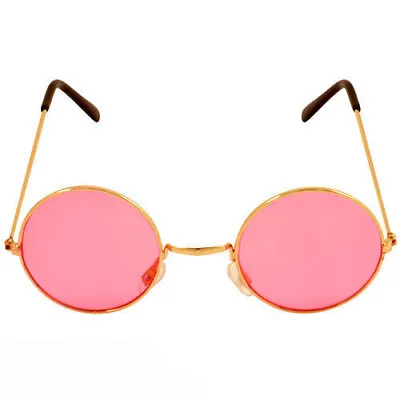 Pink - Round Lennon Glasses Ozzy Hippie Hippy Fancy Dress 60s 70s Festival • £2.75