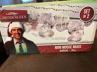 NATIONAL LAMPOON'S CHRISTMAS VACATION ACRYLIC MOOSE MUG 1 Oz. SHOT GLASS SET NEW • $19.99