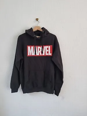 Marvel Men's Hoodie Size L Black Logo Long Sleeve • £19.99