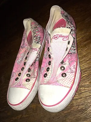 Ed Hardy Women’s Fashion Sneakers SZ 9 US Textile Pink • $110