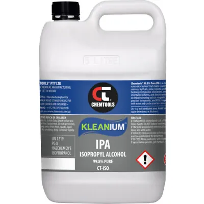 $59.80 • Buy CHEMTOOLS ISO5L  99.8% Isopropyl Alcohol 5Litre Isopropanol / Alcohol Drum 5L