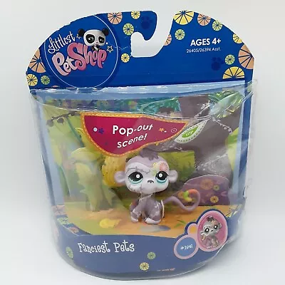 NOS Littlest Pet Shop Fanciest Purple Monkey Pop-Out Scene Figure #1841 NEW • $15.36