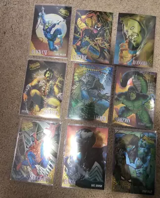 1995 Fleer Ultra Marvel Spider-Man COMPLETE GOLDEN WEB INSERT CARD SET #1-9 • $39