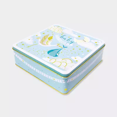 New Baby Boy Keepsake Tin Baby Memory Box Christening Gift Baby Storage • £14.99