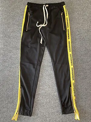 Centerpiece Pants Mens XL Black Yellow Sweatpants Stretch Logo • $8.99