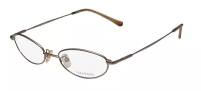 New Vera Wang V01 Glasses Womens Metal 49-17-135 Full-rim Oval Brown Italy Yg • $24.95