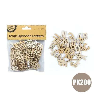 200pcs Craft Wood Alphabet Wooden Letter 1.9cm Word Game Name Wall Home Decor • $9.95