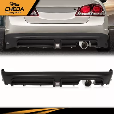 Fit For 06-11 Civic Sedan Rear Bumper Spoiler LED 3rd Brake Light + Muffler Tip • $215.80