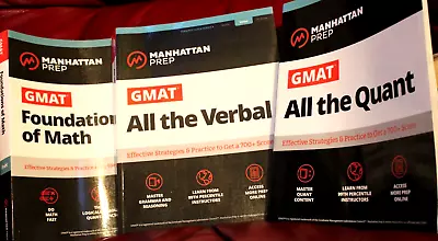 Manhattan Prep GMAT All The Verbal All The Quant & Foundations Of Math Textbooks • $78