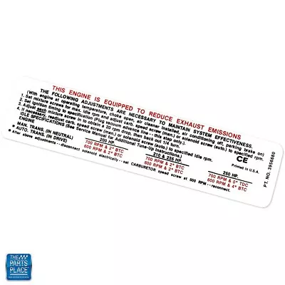 1969 Nova Chevy II 350-250 HP AT/MT Emission Decal DC0439 EA • $37.58