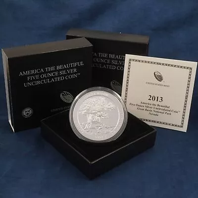 2013 America The Beautiful 5oz Silver Coin Great Basin Nevada-Free Ship USA • $199.99