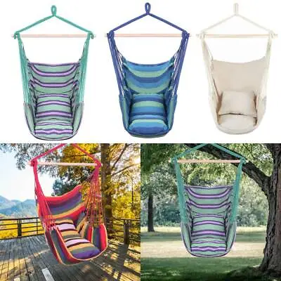 £17.95 • Buy Large Garden Hammock Rope Chair Hanging Swing Seat Outdoor/Indoor 4 Colors Comfy