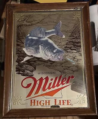 Rare Miller High Life Beer Walleye Mirror First Addition Sportsman Series • $199