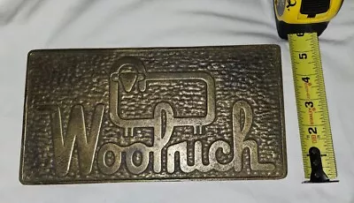 Vintage Original Est. 1830 Woolrich Advertising Sign Solid Brass Sign Penn. • $199.99