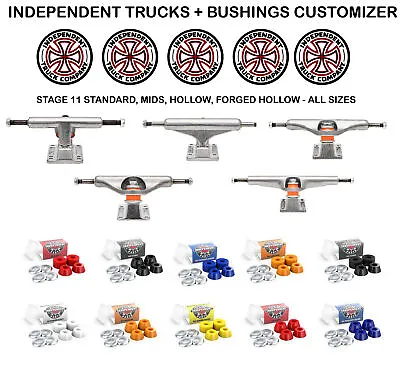Independent Skateboard Trucks And Bushings Kit - Indy Stage 11 Truck Customizer • $52.92