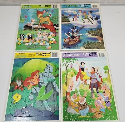 Lot Of 4 Vintage Disney Frame-Tray Puzzles Golden Books Peter Pan Bambi Snow • $24.99