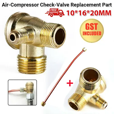 3Port Air-Compressor Check Valve Brass Threaded Parts Replacement Male + Tube • $5.90