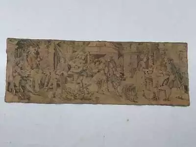 Vintage Belgian Party Scene Wall Hanging Tapestry 139x49cm • $186.64