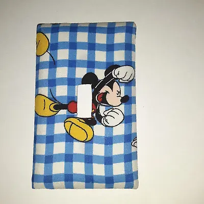 Vintage Fabric Covered Light Switch Plate Single Mickey Mouse Hand Crafted • $4.35