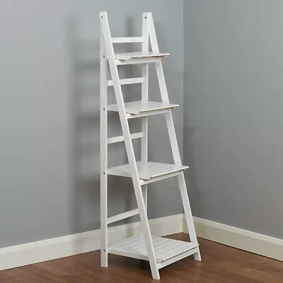 4 Tier Ladder Shelf Storage Shelving Bookcases Plants Flowers Rack Display Stand • £27.94