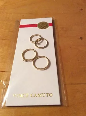 $40 Vince Camuto  Gold-Tone Pave  Crystal Set 4 Rings Size 4678 VC97 • $25.77