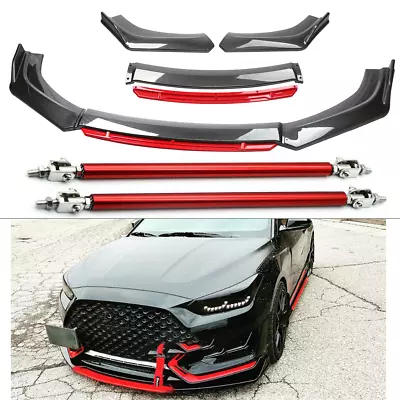 For Hyundai Veloster Front Bumper Lips Splitter Spoiler Body Carbon Fiber Rods • $129.99