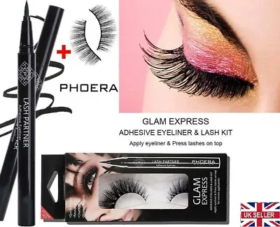 £5.99 • Buy PHOERA Self-Adhesive Magic Eyeliner Pen With Waterproof No Glue Needed Lashes UK