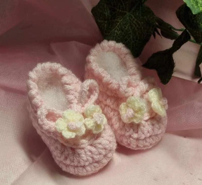 £4.50 • Buy Hand Made Crochet Baby Shoes 0-3 Months