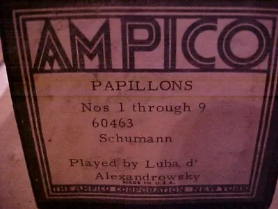 Ampico Papillons Player Piano Roll • $4.99
